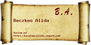 Beczkes Alida névjegykártya
